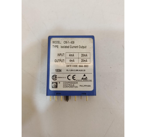 COMPRESSOR CONTROLS CM-1-439 ISOLATED CURRENT OUTPUT MODULE