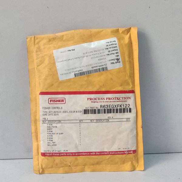 FISHER CONTROLS  TYPE:R63EGXFK122 KIT REPAIR