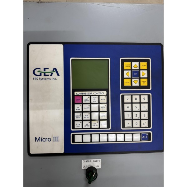 GEA FES SYSTEMS MICRO III SCREW COMPRESSOR CONTROL PANEL 