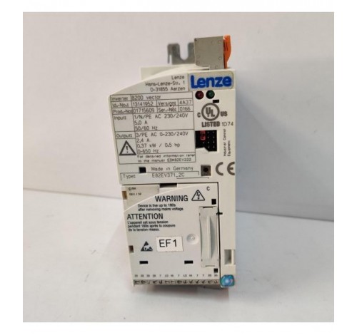 Lenze E82EV371_2C 8200 Vector Frequency Inverter 0.37kW / 0.5HP E82EV3712C