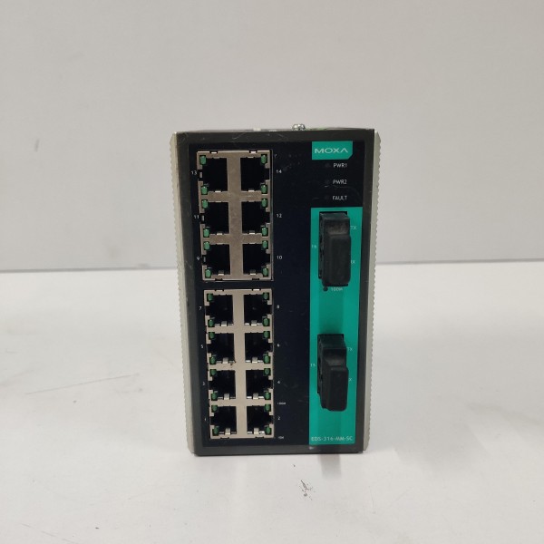 MOXA EDS-316-MM-SC-T 16 Port Unmanaged Ethernet switch Surplus